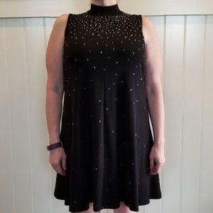 Liz Claiborne Black Dress With Silver Sparkles - L